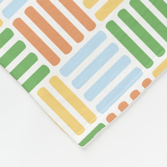 Custom Colour Boxy Crisscross Pattern Fleece Blanket (Corner)