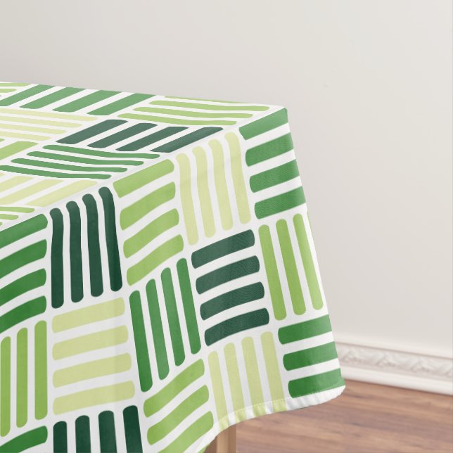 Custom Colour Boxy Crisscross Pattern Tablecloth (In Situ)