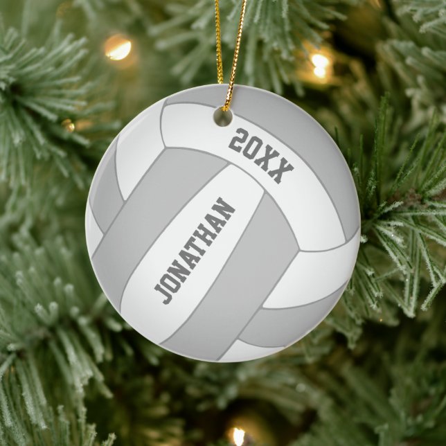 Custom colour boy's volleyball ceramic ornament (Tree)