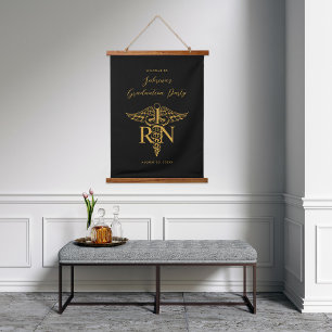 Custom Colour BSN RN Nurse Graduation Party Sign Hanging Tapestry
