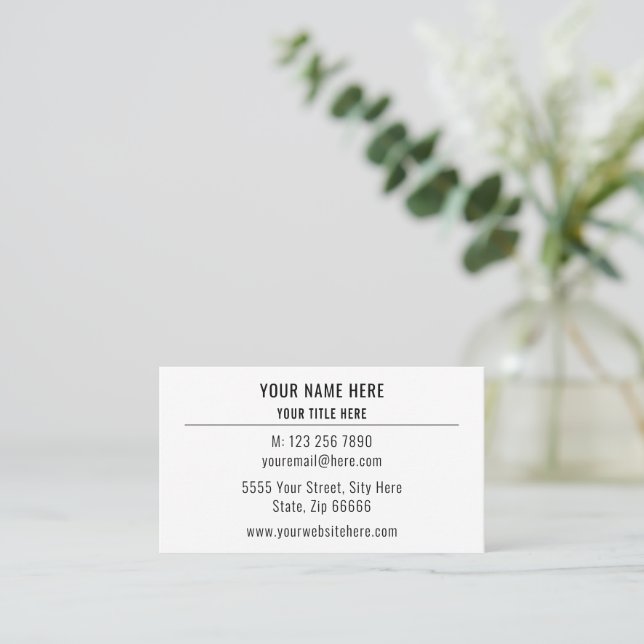 Custom Colour Business Card Design Your Own (Standing Front)