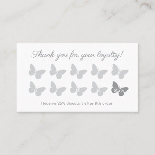 Custom Colour Butterfly Monogram Social Media Icon Loyalty Card