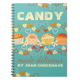 Custom colour candy truffle sweets recipe notebook