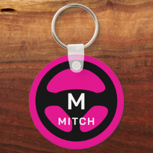Custom colour car steering wheel keychain for keys