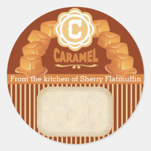 Custom colour caramel canning label food gift labe
