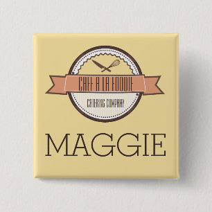 Custom colour chefs knife whisk cooking name badge