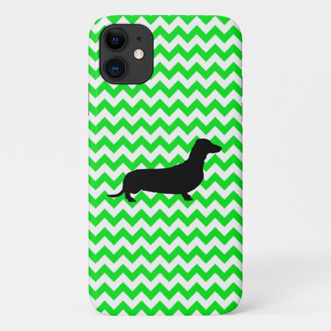 Custom Colour Chevron with Dachshund Silhouette Case-Mate iPhone Case (Back)