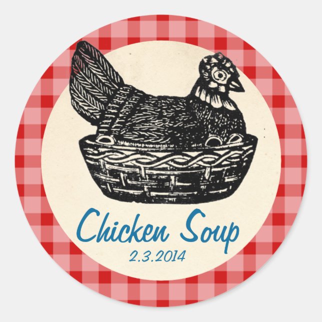 custom colour chicken soup stew canning label (Front)