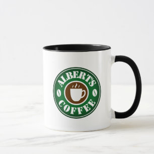 Custom colour coffee mug with personalised name