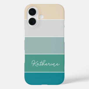 Custom Colour Colour Block Stripes iPhone 16 Case