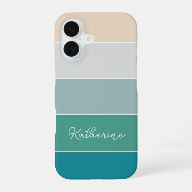 Custom Colour Colour Block Stripes iPhone 16 Case (Back)