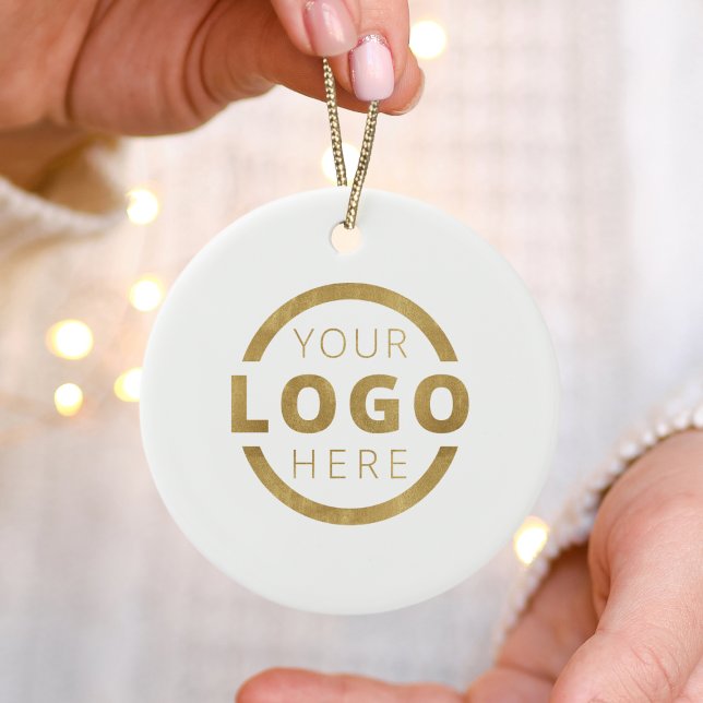 Custom Colour Company Logo Christmas Elegant Party Ceramic Ornament (Creator Uploaded)