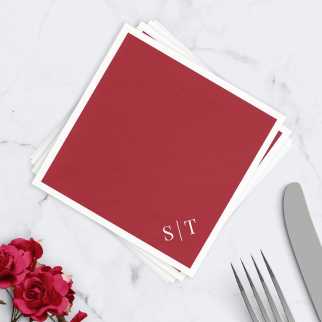 Custom Colour Corner Wedding Monogram Napkin (Creator Uploaded)