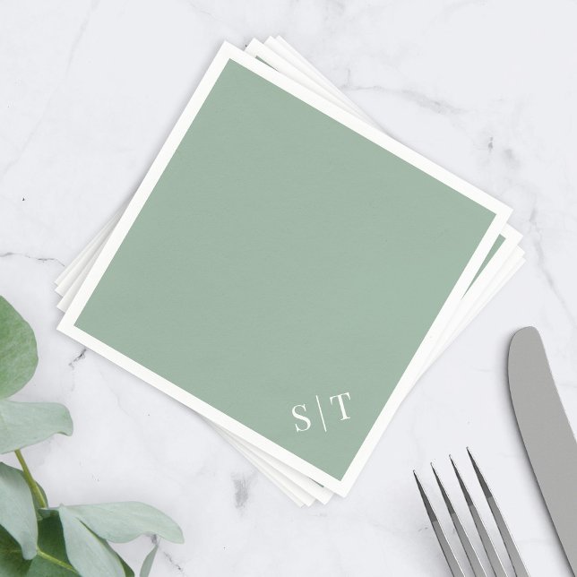 Custom Colour Corner Wedding Monogram Napkin (Creator Uploaded)