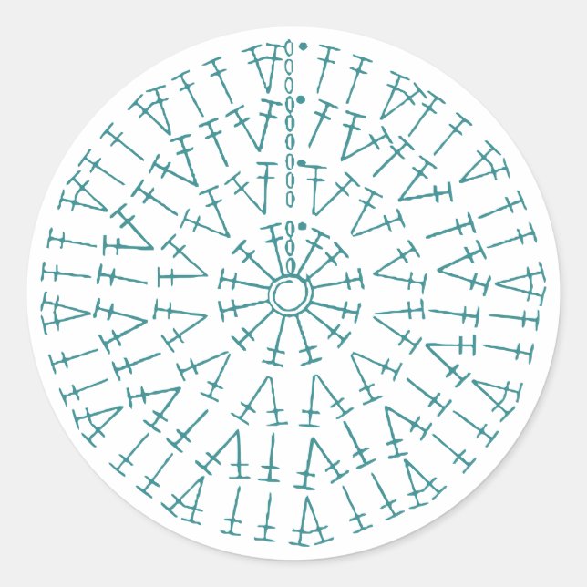 Custom Colour Crochet Chart Classic Round Sticker (Front)