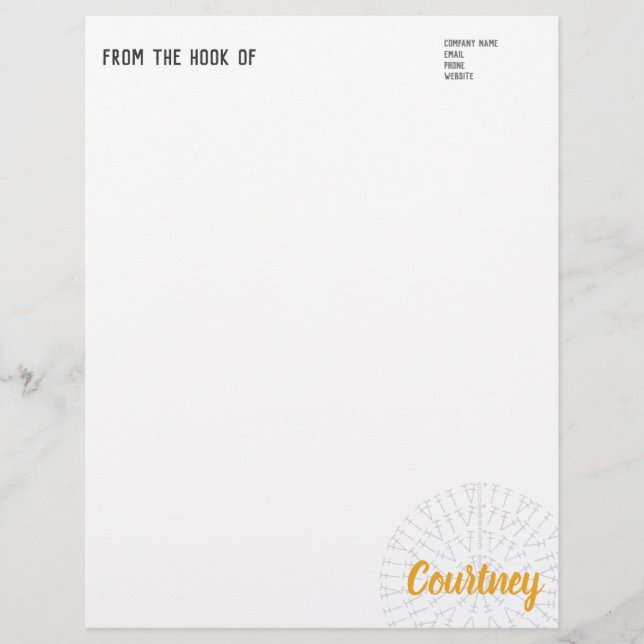 Custom Colour Crochet Chart Letterhead (Front)