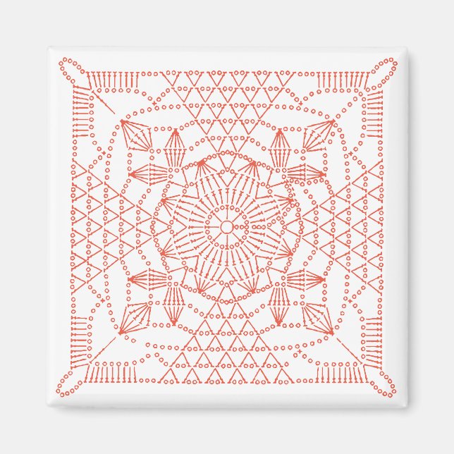 Custom Colour Crochet Chart Magnet (Front)