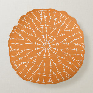 Custom Colour Crochet Chart Round Cushion