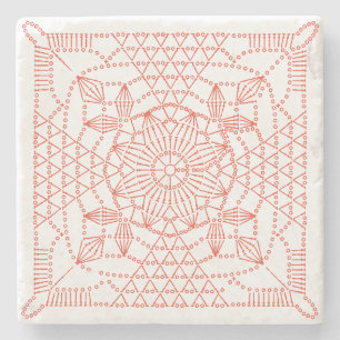 Custom Colour Crochet Chart Stone Coaster