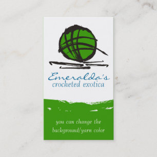 custom colour crochet hooks ball of yarn ink blot business card