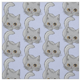 Custom colour Cute Kitten fabric