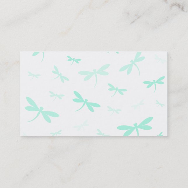 Custom Colour Dragonflies - Various Shades Business Card (Back)