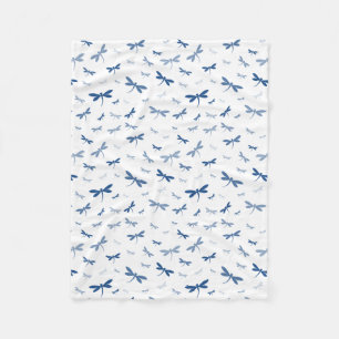 Custom Colour Dragonflies - Various Shades Fleece Blanket