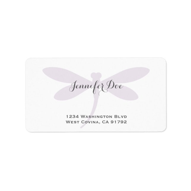 Custom Colour Dragonfly Address Label Template (Front)