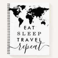 Custom Colour Eat Sleep Repeat Travel Journal