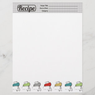 Custom colour electric mixer recipe letterhead