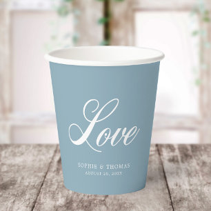 Custom Colour Elegant Cursive Love Paper Cups
