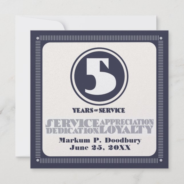 Custom colour employee 5 years of service award (Front)