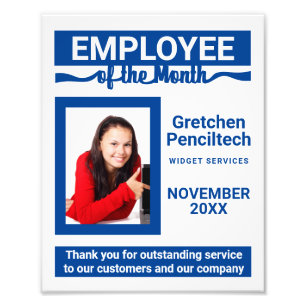 Custom colour employee of the month photo award print