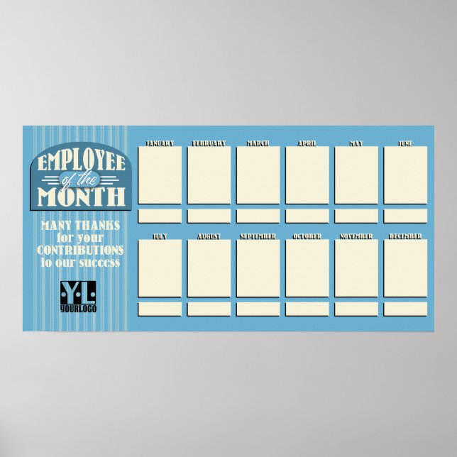Custom colour employee of the month photo display poster (Front)
