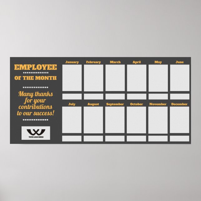 Custom colour employee of the month photo display poster (Front)