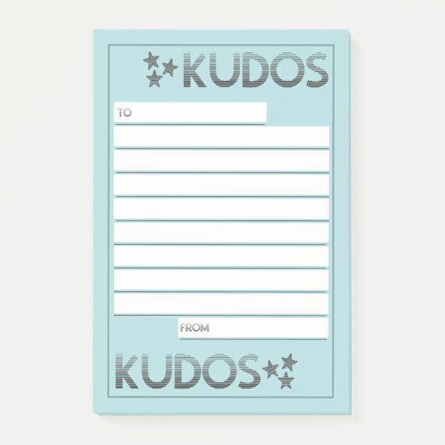Custom colour engagement kudos employee recognitio post-it notes (Front)