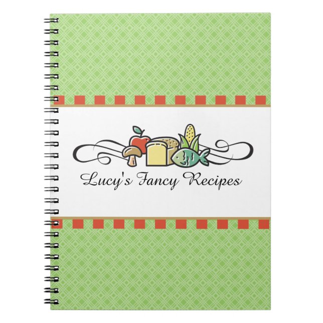 Custom colour fish fruit vegetable chef catering notebook (Front)