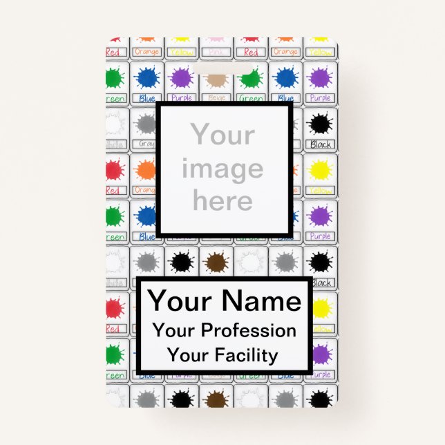 Custom Colour Flash Cards - School Series Badge ID Badge (Front)