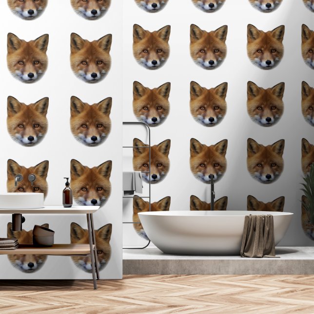 Custom Colour Fox Wallpaper (Bathroom)