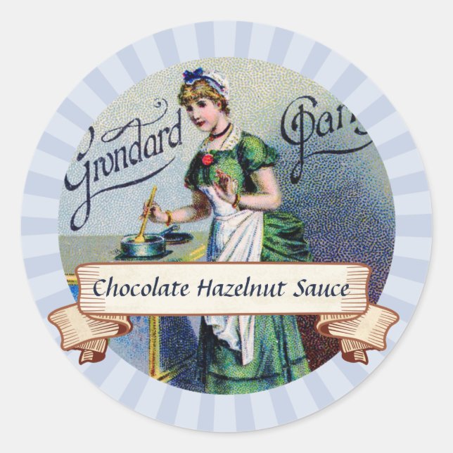 custom colour French chocolate woman canning label (Front)