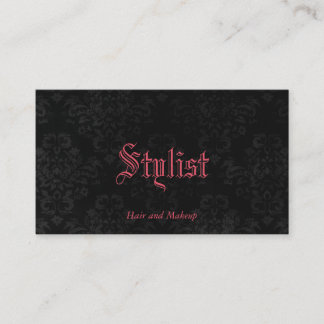 Custom Colour French Gothic Damask Stylist Templat Business Card