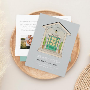 Custom Colour Front Porch Moving Announcement Postcard