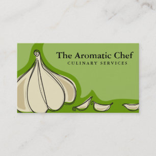 Custom colour garlic cloves chef catering biz card