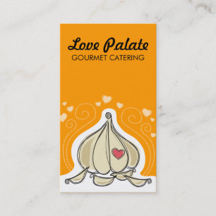 Custom colour garlic cloves chef catering biz card