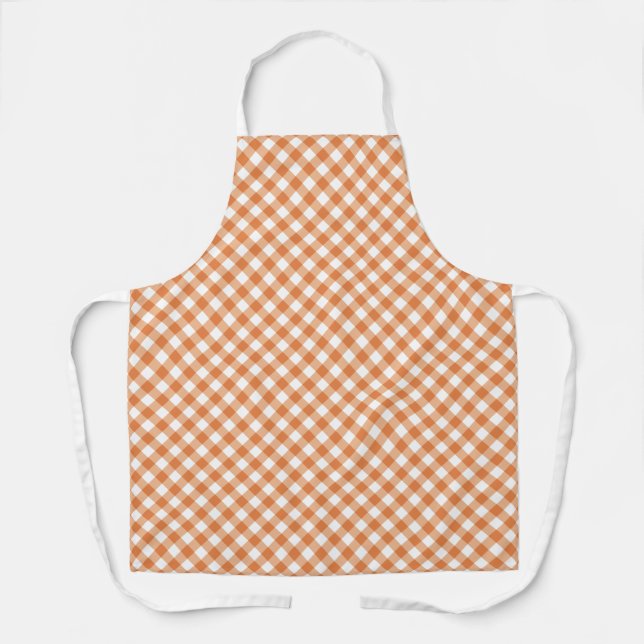 Custom Colour Gingham Pattern Apron (Front)
