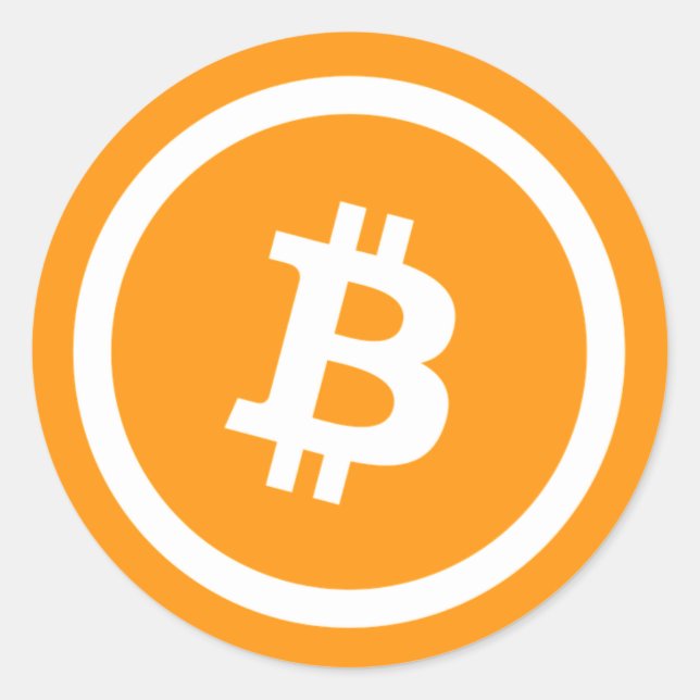 Custom Colour Gold Bitcoin Cryptocurrency Symbol Classic Round Sticker (Front)