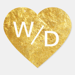 Custom Colour Gold Heart Minimalist Heart Sticker