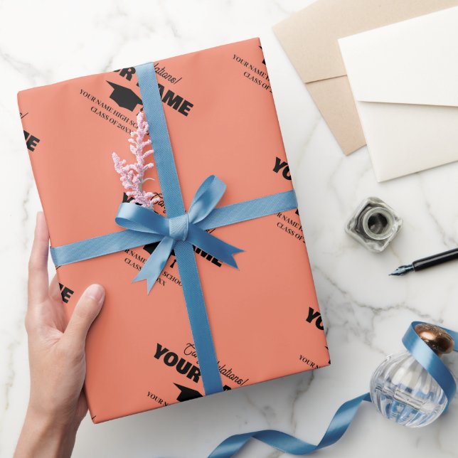 Custom colour graduation party wrapping paper (Gifting)