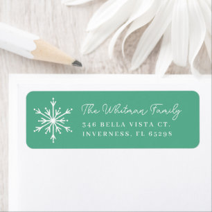 Custom Colour Hand Drawn Snowflake Return Address Label