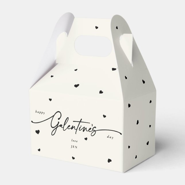Custom Colour Happy Galentine's Day + Hearts Favour Box (Front Side)